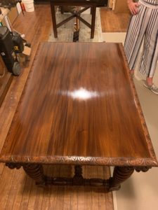 Table with Lubricite wood finishing product